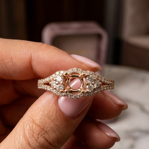 Anillos de Compromiso de Oro Rosa Sólido de 18K de Alta Calidad con Diamantes Reales, Fabricados en China, para Mujer, Clásicos para Boda - Product Image 3