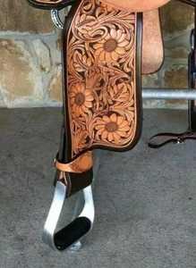 Alta demanda de cuero occidental barril carreras sillín girasol tallado a mano - Product Image 5