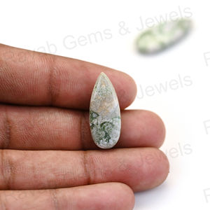 Más vendido Natural liso 10x25mm variscita turquesa Flatback largo forma de pera cabujón piedra preciosa para hacer joyería proveedor - Product Image 3