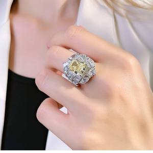 Lab Created Bague en argent 925 Hip Hop Iced Out Meilleure qualité VVS Moissanite Diamond IGI Certified Marquise Diamond Ring for Women - Product Image 5