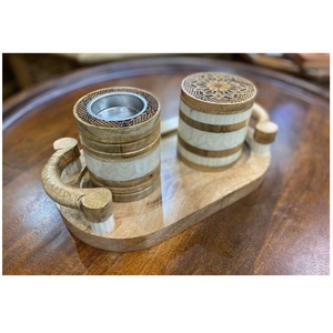 Incrustation de nacre en bois Photophore Bakhoor et coffret ou cadeaux de Ramadan et de l'Aïd - Product Image 1