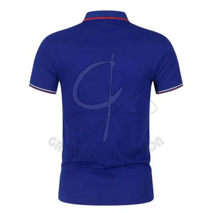เสื้อยืดโปโลลายทางสำหรับผู้ชายเสื้อยืดคอตตอน100% พิมพ์โลโก้ตามสั่ง - Product Image 2