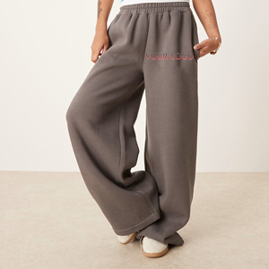 OEM/ODM Offre spéciale Pantalon de jogging ample en polaire lourde et confortable avec ceinture élastique Pantalon de survêtement de couleur unie Streetwear - Product Image 1