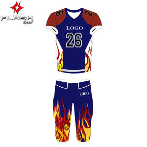 Tenues de football américain personnalisées professionnelles, imprimées, à manches courtes, en gros, ensembles de maillots et de pantalons réversibles - Product Image 1