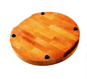 MEILLEUR VENDEUR planche à découper ronde bois de hêtre fin grain planche à découper personnalisé en gros blanc et brun bloc à découper - Product Image 1