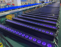 Barre LED de scène 18x18W RGBWAUV 6-en-1 à couleurs pleines, DMX512 Maître/Esclave, activée par le son, IP65