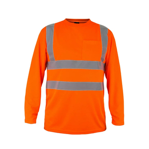 Camisa de Trabajo de Alta Visibilidad para Hombre, Cuello Redondo, Personalizada ODM 2025, Buena Calidad, Manga Larga, Reflectante, de Seguridad - Product Image 5