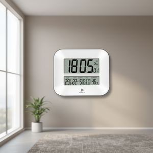 Reloj de Pared Digital JUSTAMINUTE JD 9902 Blanco con Fecha (27x24cm) - Product Image 3