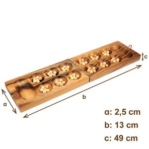 Jeu de société Mancala en bois, jeu de stratégie classique, éducatif et amusant, jeu à deux joueurs, divertissement familial et développement des compétences mentales - Product Image 3