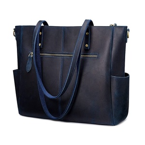 Nouveautés femmes 100% sac fourre-tout en cuir véritable avec logo imprimé personnalisé en cuir de vachette femmes dame sacs à bandoulière - Product Image 5