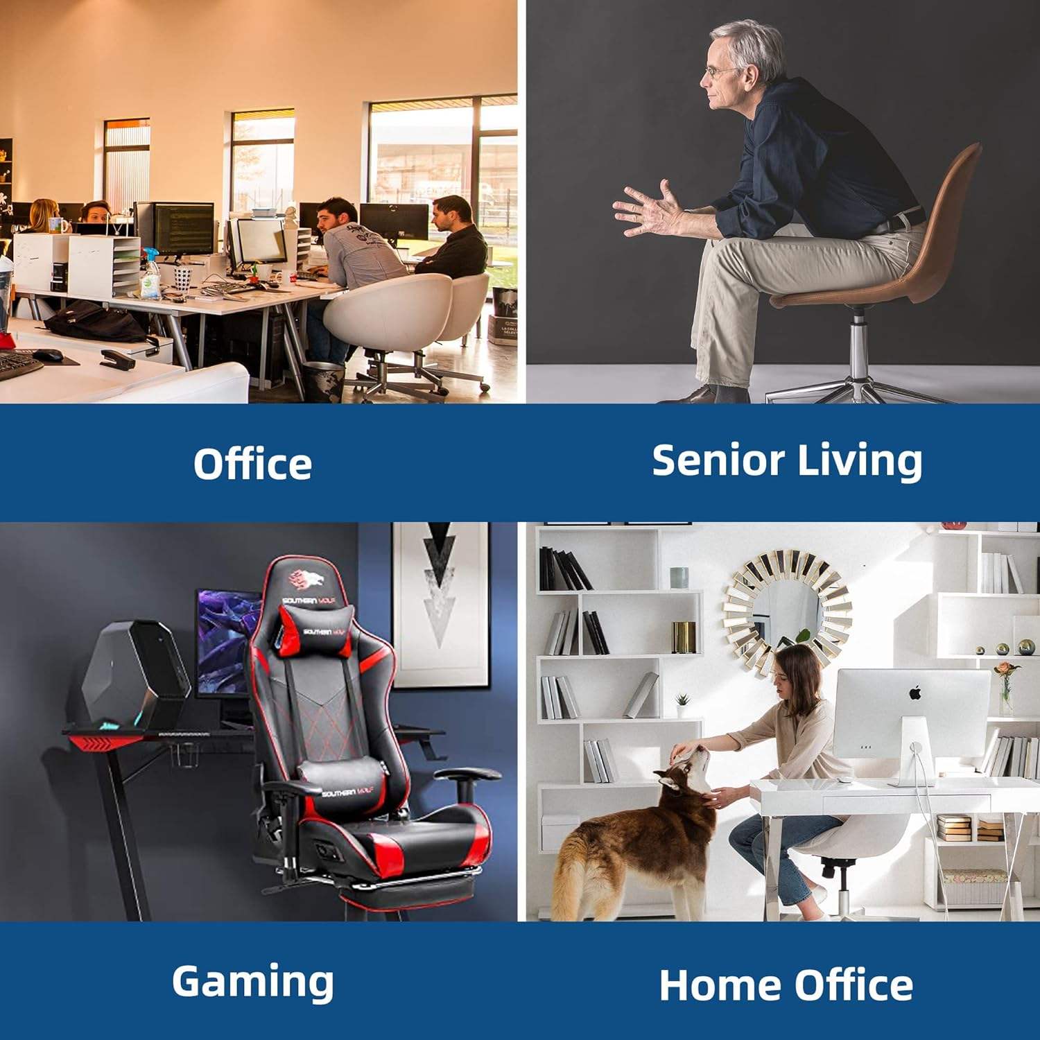 Five-Piece Set Affordable Black Office Chair Wheel Half Transparent Castor for Furniture