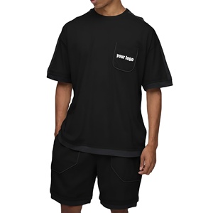 ชุดเสื้อยืดและกางเกงขาสั้นผู้ชายไซส์ใหญ่คุณภาพพรีเมียม 250 กรัม ทรงหลวมไหล่ตก ชุดวอร์มพลัสไซส์ ขายส่งจำนวนมาก - Product Image 1