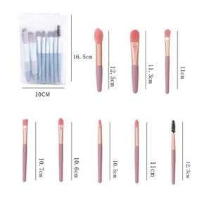 Juego de brochas cosméticas con mango de plástico y pelo de nailon, juego de brochas de maquillaje personalizado al por mayor, 8 Uds. - Product Image 4