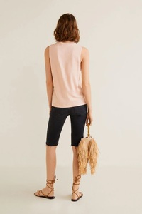 เสื้อกล้ามผู้หญิงสีทึบสีเทาเรียบง่ายทนทานพร้อมตะเข็บข้าง - Product Image 2