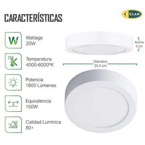 Plafonnier LED rond encastré 20W - Product Image 3