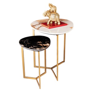 Mesa Auxiliar Superior de mármol blanco de diseño moderno de alta calidad para muebles para el hogar sala de estar Hotel suministro al por mayor - Product Image 4