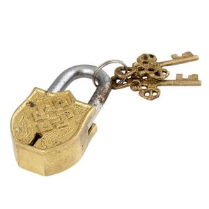 Cerradura de hierro fundido antigua de aspecto antiguo, completamente funcional, forma de Caballo viejo en latón, candado de bloqueo con aspecto de animal en precio al por mayor