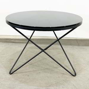 Modern Round Glass <b>Coffee</b> <b>Table</b> with V-Shaped <b>Legs</b> 60x60x45cm Durable Sintered Stone & Metal Set TT68083 - Product Image 6