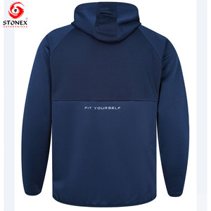 Ensemble survêtement zippé à capuche pour homme, 2 pièces, hiver |   Vêtement de sport décontracté, logo personnalisé, coupe ajustée, doublure en polaire, séchage rapide, respirant - Product Image 3
