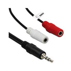 Confezione da 10 cavi audio Y da 0,20 m, splitter con jack stereo da 3,5 mm a 2 connettori femmina da 3,5 mm - Product Image 1