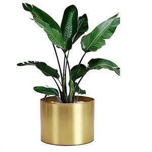 Ensemble de deux jardinières décoratives extérieures polies et brillantes en métal pour la décoration de jardin à la maison et à l'hôtel - Product Image 5