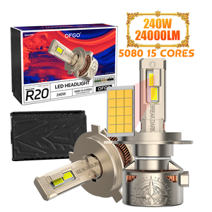 OFGO alta potencia R20 240W H4 LED faro bombilla ventilador refrigeración H1 H7 <span class=keywords><strong>H11</strong></span> 9005 HB3 9006 HB4 coche lámpara LED Canbus Auto H4 Led faro - Product Image 1