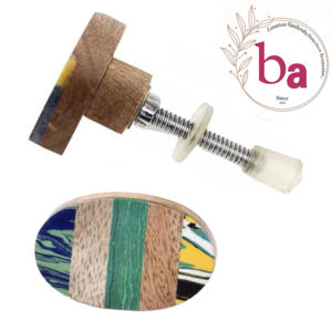 Bouton en bois de résine multicolore pour armoires tiroirs poignées de traction pour cuisine chambre à coucher extérieur entrepôt salon villa hôtel - Product Image 1