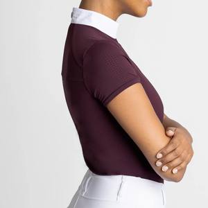 Camisa ecuestre cómoda para mujer, manga corta, ajuste elástico, ropa personalizada, capa base al por mayor, camisetas para montar a caballo - Product Image 3