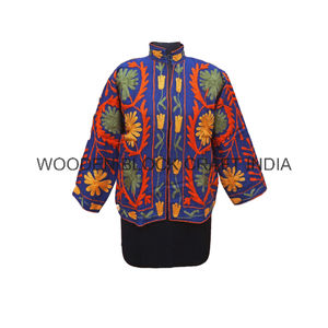 Belle veste tendance pour femmes, broderie Suzani en duvet de canard, écologique, respirante, automne/hiver, rembourrage en coton, tricotée - Product Image 1