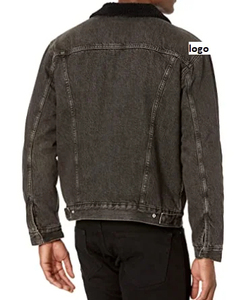 Chaqueta de Mezclilla Acolchada Casual para Hombre, Diseño Personalizado, Color Sólido, Bolsillos 3D, Cierre de Cremallera, Impermeable, Tejido, para Primavera - Product Image 6