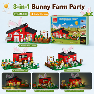 Ensembles de blocs de construction Fête à la ferme des lapins et Manoir vue sur la rue pour <span class=keywords><strong>les</strong></span> magasins de cadeaux, <span class=keywords><strong>les</strong></span> détaillants en ligne et <span class=keywords><strong>les</strong></span> commandes en gros dans le monde entier - Product Image 2
