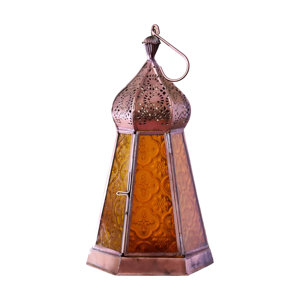 Affordable <b>Black</b> Antique Colorful Glass Metal Moroccan <b>Lanterns</b> for Table Top and Hanging Decorations - Product Image 6