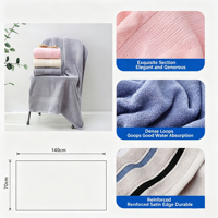 Serviette de bain personnalisable en gros, 100 % coton, 140 x 70 cm, pour usage domestique
