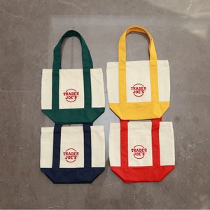 In Stock Mini <strong>Reusable</strong> Canvas Cute Designer Trader Joes Shopping <strong>Bag</strong> Customized Embroidery Small Handheld Cotton <strong>Bag</strong> Tote - Product Image 2