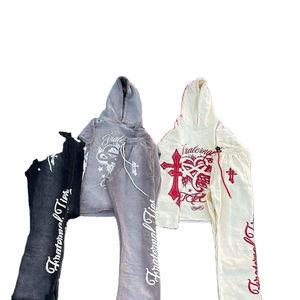 Survêtement évasé lavé à l'acide pour hommes Joggers d'hiver avec sérigraphie Survêtement personnalisé lavé au soleil - Product Image 2