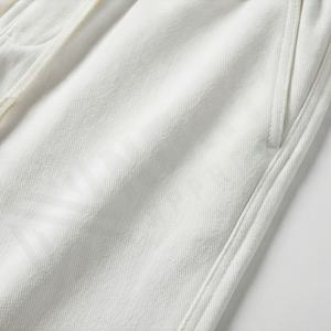 Wholesale Customized Casual Slim Solid Color Lightweight <b>Elasticated</b> Waist Straight Leg <b>Trousers</b> <b>Men</b> Pants Washed New - Product Image 5