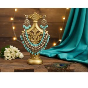 Nouvelle collection de colliers anciens en or avec boucles d'oreilles 109gm ensembles de bijoux de mode pour femmes vêtements de mariage et de festival - Product Image 1