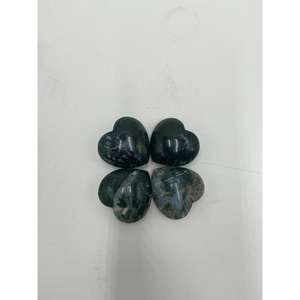 Cabochon en Agate Mousse Verte Naturelle en Gros, Forme Cœur, 4x4x2 cm, Pierre Précieuse Polie Non Montée - Product Image 4