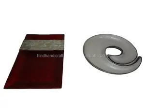 Bandeja DE SERVICIO DE ALUMINIO ecológica de alta calidad con acabado esmaltado y tazón de servicio estilo gambas tamaño personalizable de la India - Product Image 3