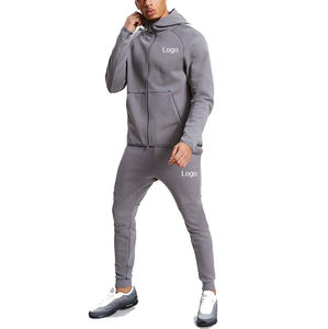 Custom High Quality Zip <b>up</b> Hoodie Sweatpants Tracksuit Set Latest Sportswear Men's 2 Piece Zipper Tracksuit Sweatsuit - Product Image 4
