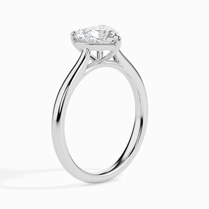 1.00 Ct Heart Cut <b>Solitaire</b> Moissanite <b>Ring</b> with Freshwater Pearl <b>Silver</b> & Gold Plated Vintage Engagement <b>Ring</b> - Product Image 3