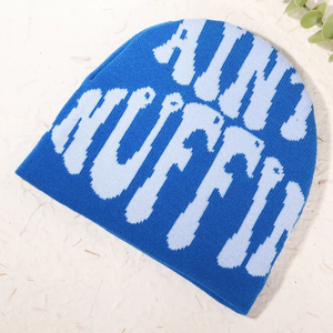 Vente en gros Bonnets tricotés chauds personnalisés pour hommes Bonnet ajusté d'hiver à grand logo fait main - Product Image 5