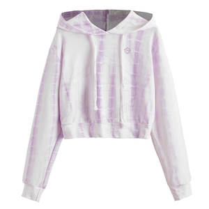 New Design Custom Logo Crop <b>Top</b> Hoodie <b>Women</b> Casual Soft Cotton Printed Cropped <b>women's</b> hoodies - Product Image 1