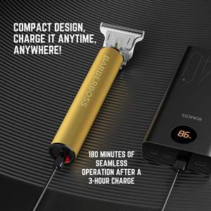 Tondeuse à barbe rechargeable professionnelle pour hommes, tondeuse à cheveux, étanche IPX7, lame en acier inoxydable, alimentation USB, interface française - Product Image 4