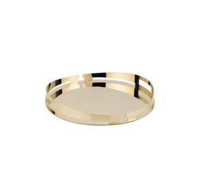 Minimalist Round Metal Mirror Tray Modern Aluminum Frame Elegant Decorative Serving Tray Perfect for Christmas and Presentations - Product Image 2