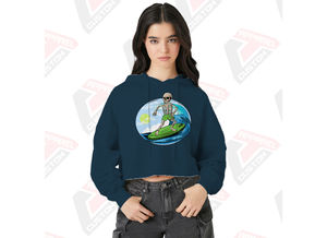 Stylish and Cozy Women's Crop <b>Hoodie</b> 100% Cotton for Winter Layering Embroidered Design Digital Printing Plain Dyed - Product Image 6