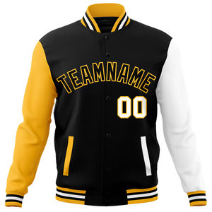 Veste Bomber Varsity en Satin Personnalisée OEM, Noir et Vert, pour Hommes et Femmes, Décontractée, Hiver, 280 GSM - Product Image 1