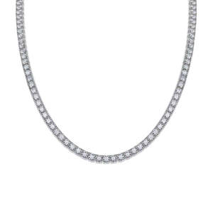 Hip Hop Jewelry Iec Out VVS Moissanite Diamonds 925 <b>Sterling</b> <b>Silver</b> Baguette Round diamond <b>Tennis</b> Chain <b>Necklace</b> for women - Product Image 5