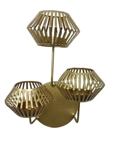 Suporte de vela de bronze elegante, candelabros com três opções de parede