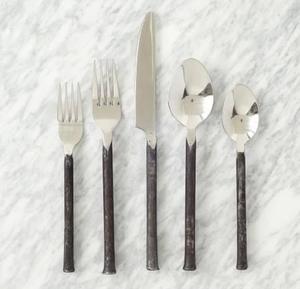 Couverts en acier inoxydable 18/8 brillant et lustré, manche en résine, vaisselle, cuillère, fourchette, pour la maison, l'hôtel, le restaurant, décoration de table - Product Image 2